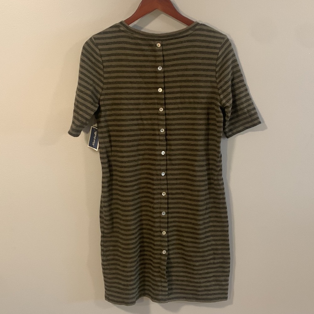 💙2 FOR $15💙NWT Green striped dress - Picture 2 of 3